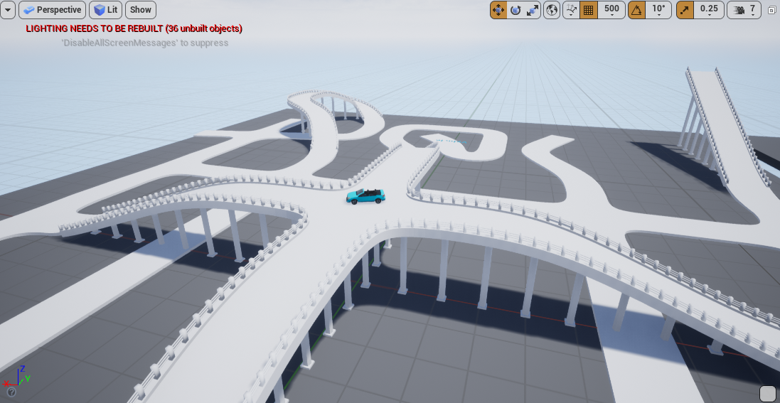 In-engine prototype for roads and bridges